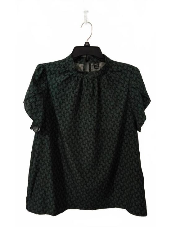 SHEIN Tops - SHEIN Women's Green Patterned Short Sleeve Blouse XL